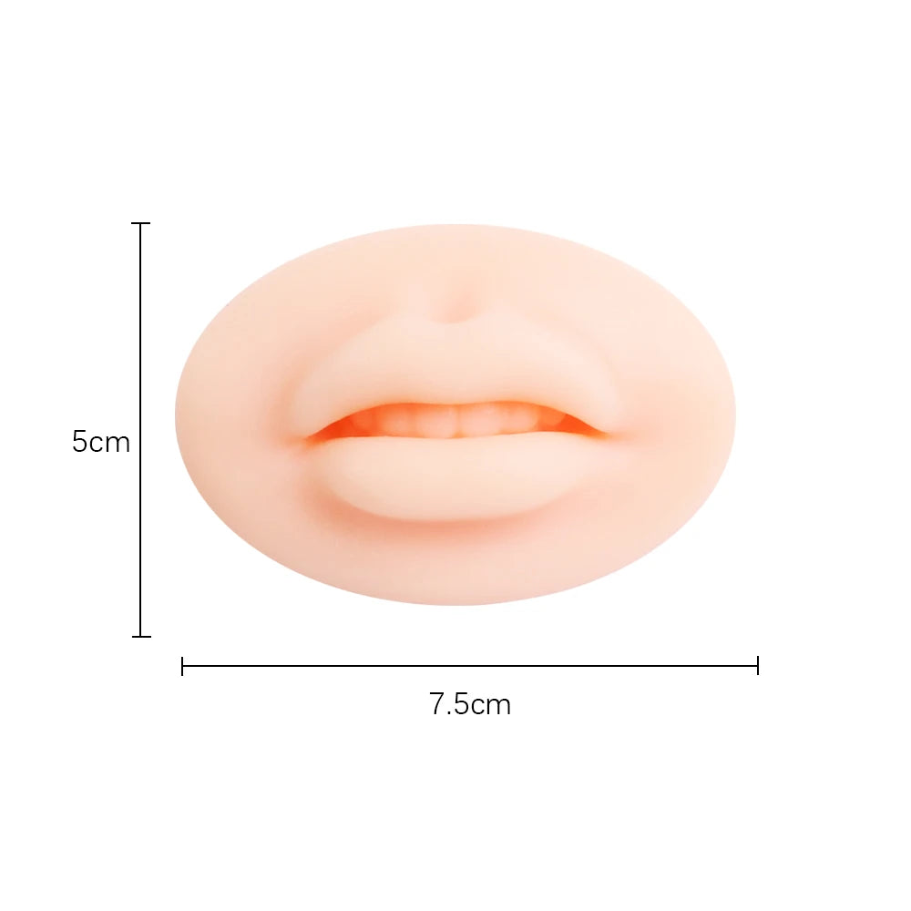 1pc Microblading Reusable 3D Silicone Lip Skin Practice: European Solid for PMU Beginner Training - Tattoo Permanent Makeup Tool