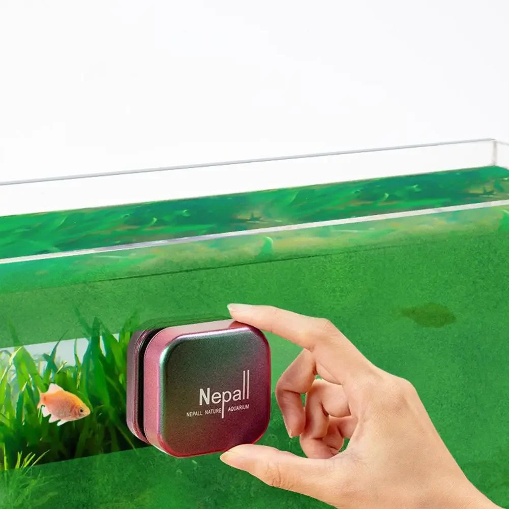 Double-Sided Magnetic Aquarium Brush: Gradient Cleaning Tools with Algae Scraper - Limpiador Fish Tank