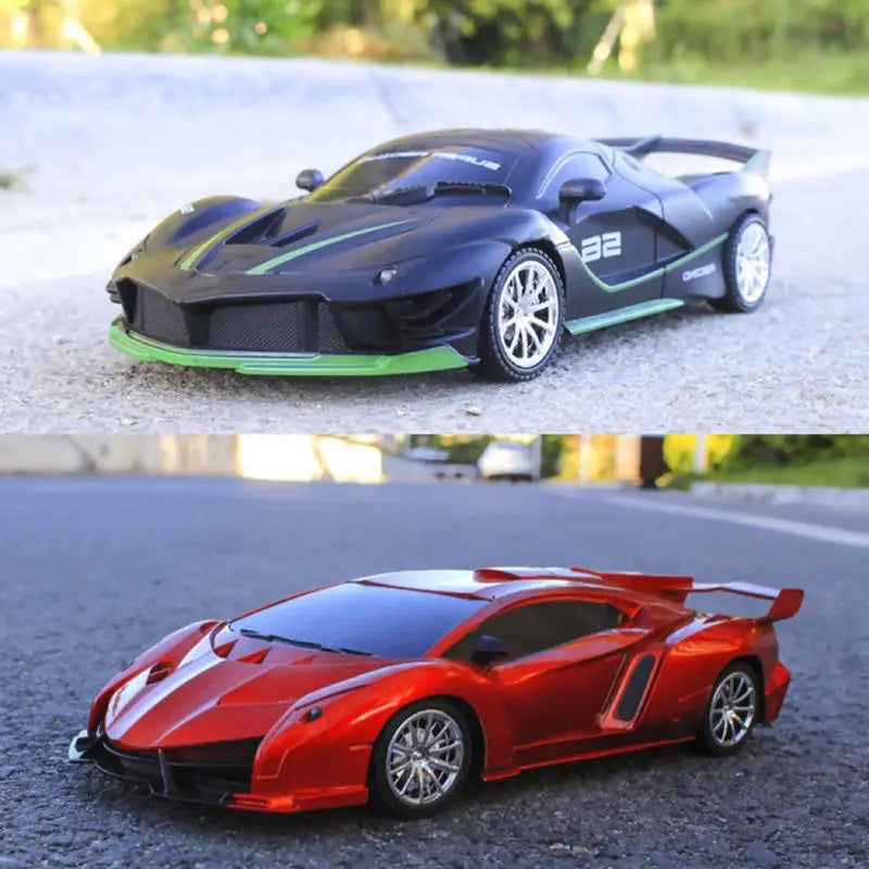 1/18 Scale RC Sports Car with LED Light - 2.4G Radio Remote Control, High-Speed Drifting Vehicle, Racing Toy for Boys and Girls