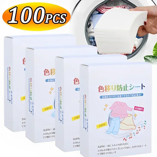 Laundry Tablets 100/30PCS | Anti-Staining Sheets for Clothes | Color-Safe Laundry Soap | Cleaning Supplies Detergent