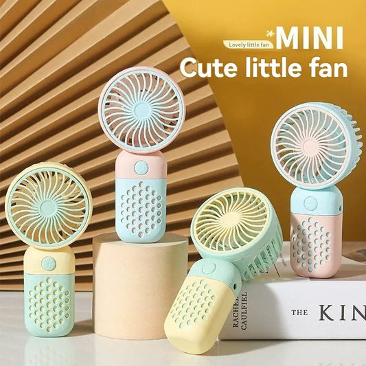 2024 New Cartoon Handheld Charging Fan - Cute and Portable Mini USB Pocket Fan for Students