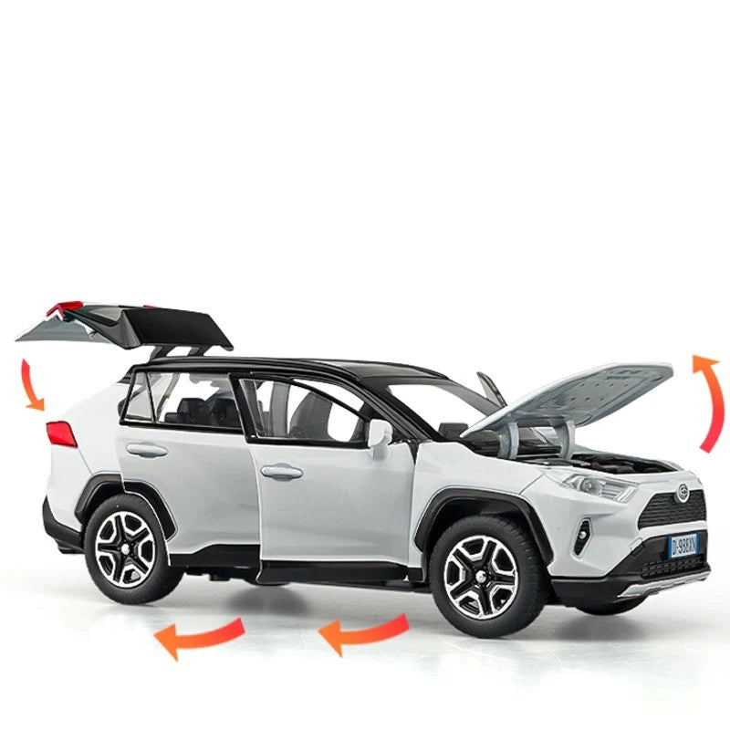 1:32 Scale 2023 RAV4 SUV Die-Cast Toy Car Model with Sound, Light, and Pull-Back Function - Perfect Collectible Birthday Gift for Children