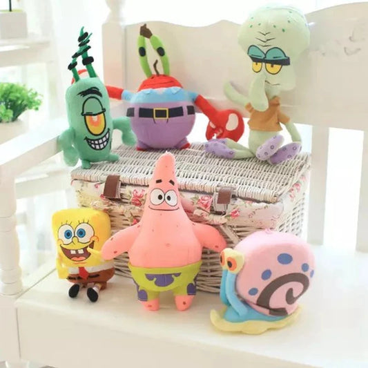 SpongeBob SquarePants Plush Doll - Kawaii Anime Stuffed Toy and Pillow, Creative Set for Wedding Gifts