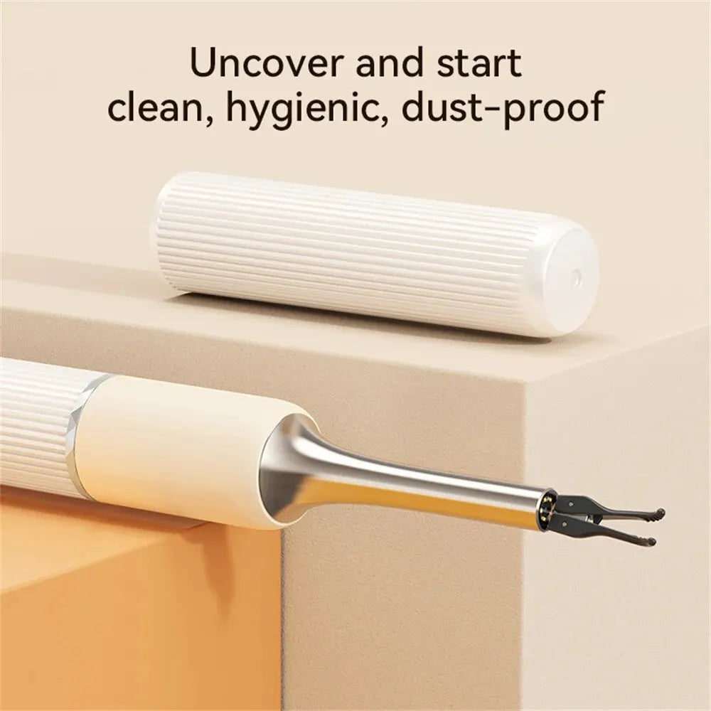 Visual Ear Wax Cleaner Endoscope: 3.2mm Camera Lens Electric Otoscope - 8MP HD Pixels, Ear Tweezer Kit for Effective Wax Removal