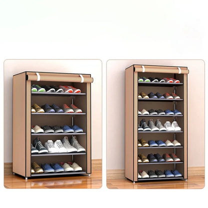 Multi-Layer Dustproof Shoe Rack - Combination Storage Cabinet for School, Dormitory, and Simple Organization