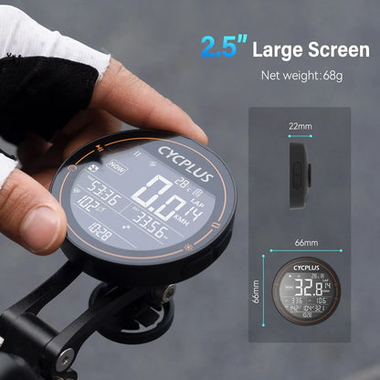 CYCPLUS M2 Wireless GPS Bicycle Computer - ANT+ Bluetooth, Waterproof Speedometer with Cadence and Power Meter for Road and MTB Cycling