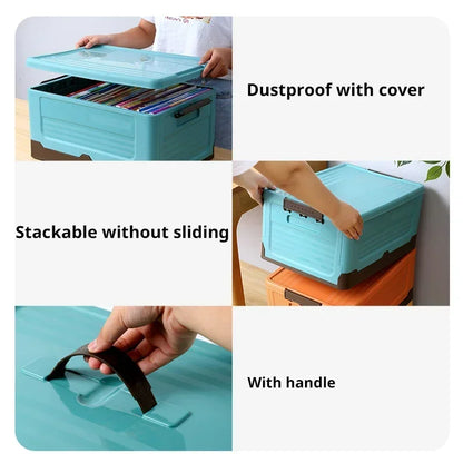 Folding Storage Box – Multifunctional Foldable Plastic Organizer with Lid – Ideal for Sundries and Supplies – 1 Piece