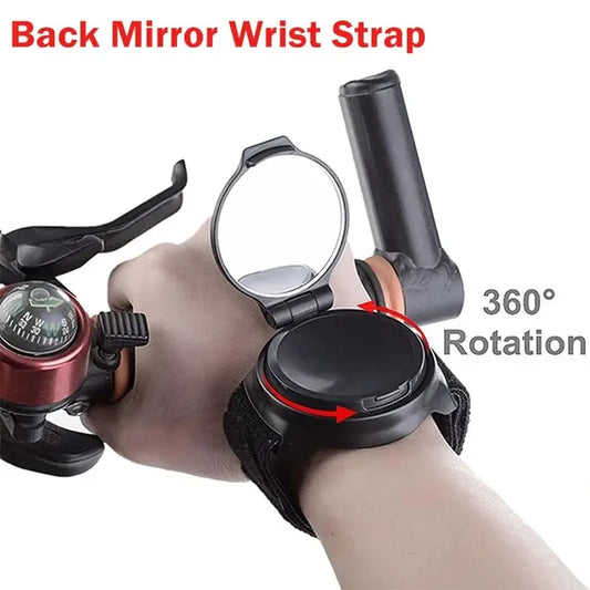 Bicycle Rearview Mirror Wristband - Arm Back Mirror with Wrist Strap, Rear Reflector for Motorbike and Cycling Equipment