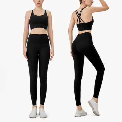 2024 Women's 2 Piece Yoga Tracksuit - Quick Dry Breathable Fitness Set with Sports Bra and Leggings