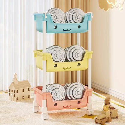 Multi-Purpose Toy Storage Trolley: Bookshelf, Snack Rack, and Organizer for Children - Ideal for Bathroom, Closet, and Kitchen Storage