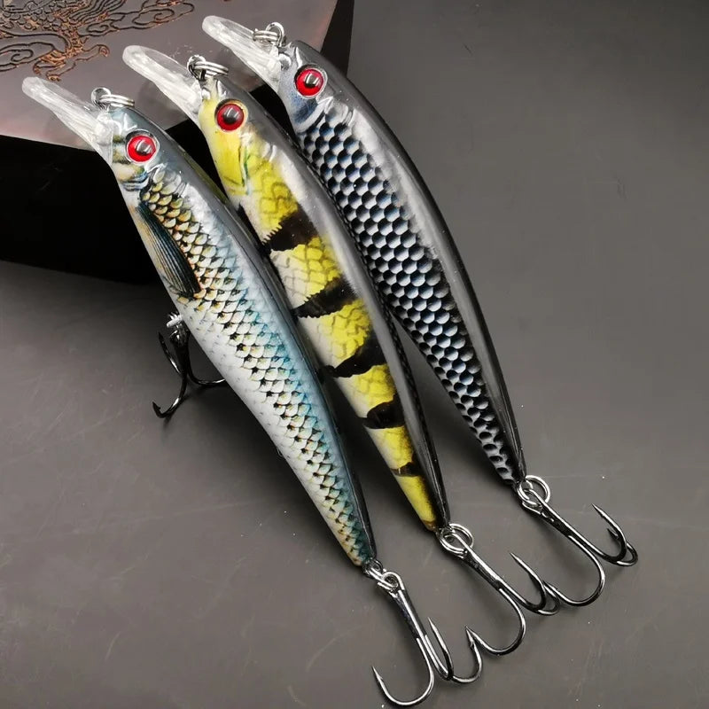 Colorful Printing Sinking Minnow Fishing Lure - 13g Artificial Bait, Available in 1pc or 3pcs Pack, Cool Tackle for Anglers