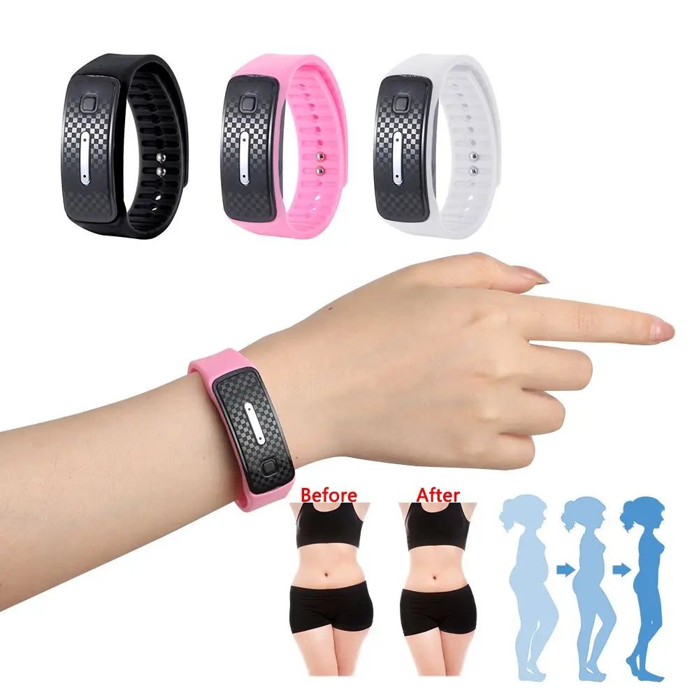 1PC Practical Ultrasonic Body Shape Wristband: Smart Magnetic Lymphatic Detox Bracelet - Heart Rate Fitness Pedometer Wristbands