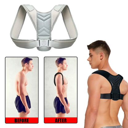 Adjustable Posture Corrector & Neck Brace: Shoulder Support Belt for Home & Office - Improve Posture for Men and Women