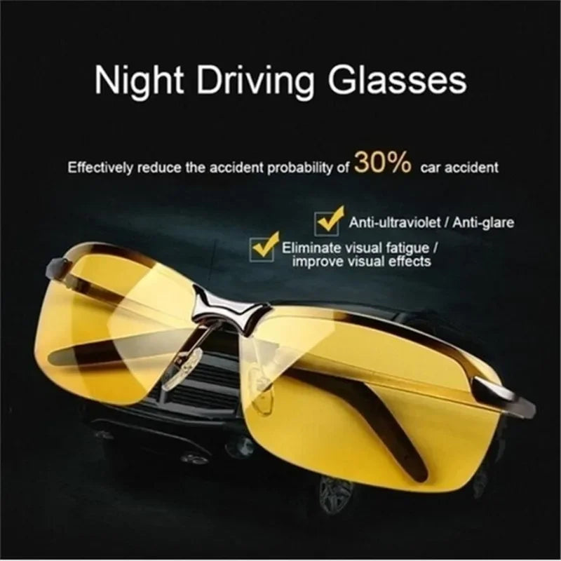 Anti-UV Night Vision Cycling Sunglasses - Polarized Day and Night Driving Glasses for Men