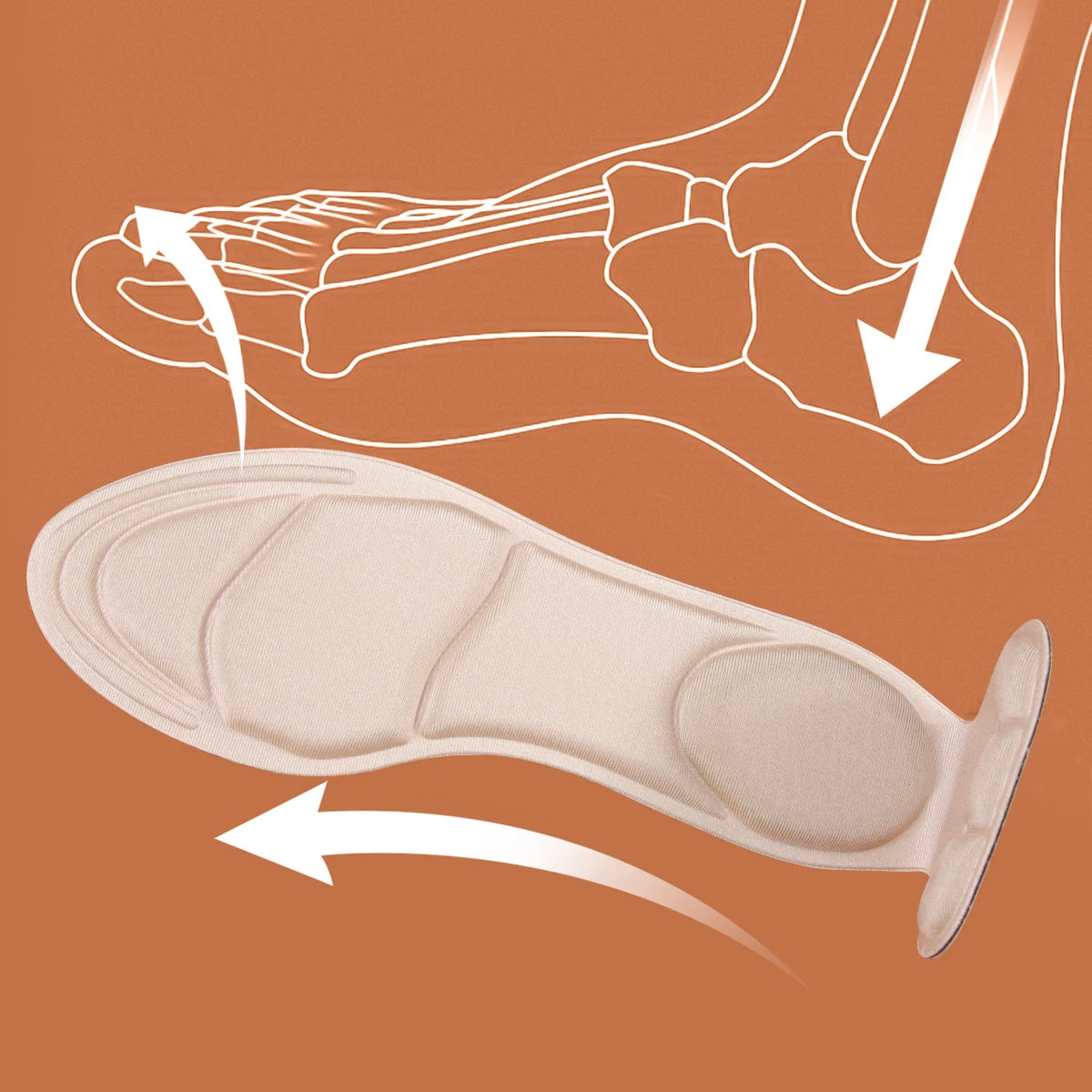 Sponge Shoe Insoles with High Heel Inserts - Ideal for Loose Shoes, Metatarsal and Arch Pain Relief, Heel Sore and Spurs