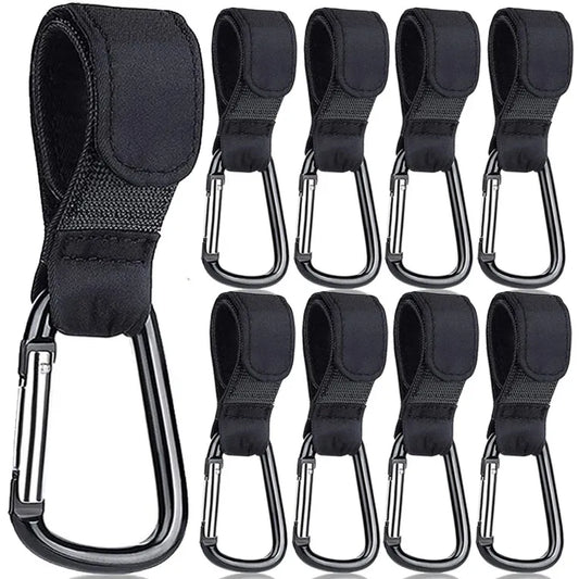 Stroller Hooks Buckles Clip - Aluminum Alloy Carabiner Cart Organizer Diaper Bag Shopping Pram Hook Buckle Stroller Hanger