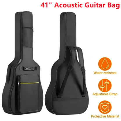 41-Inch Guitar Bag - Oxford Fabric Double Straps Padded Black Guitar Case Gig Backpack, Guitar Accessories