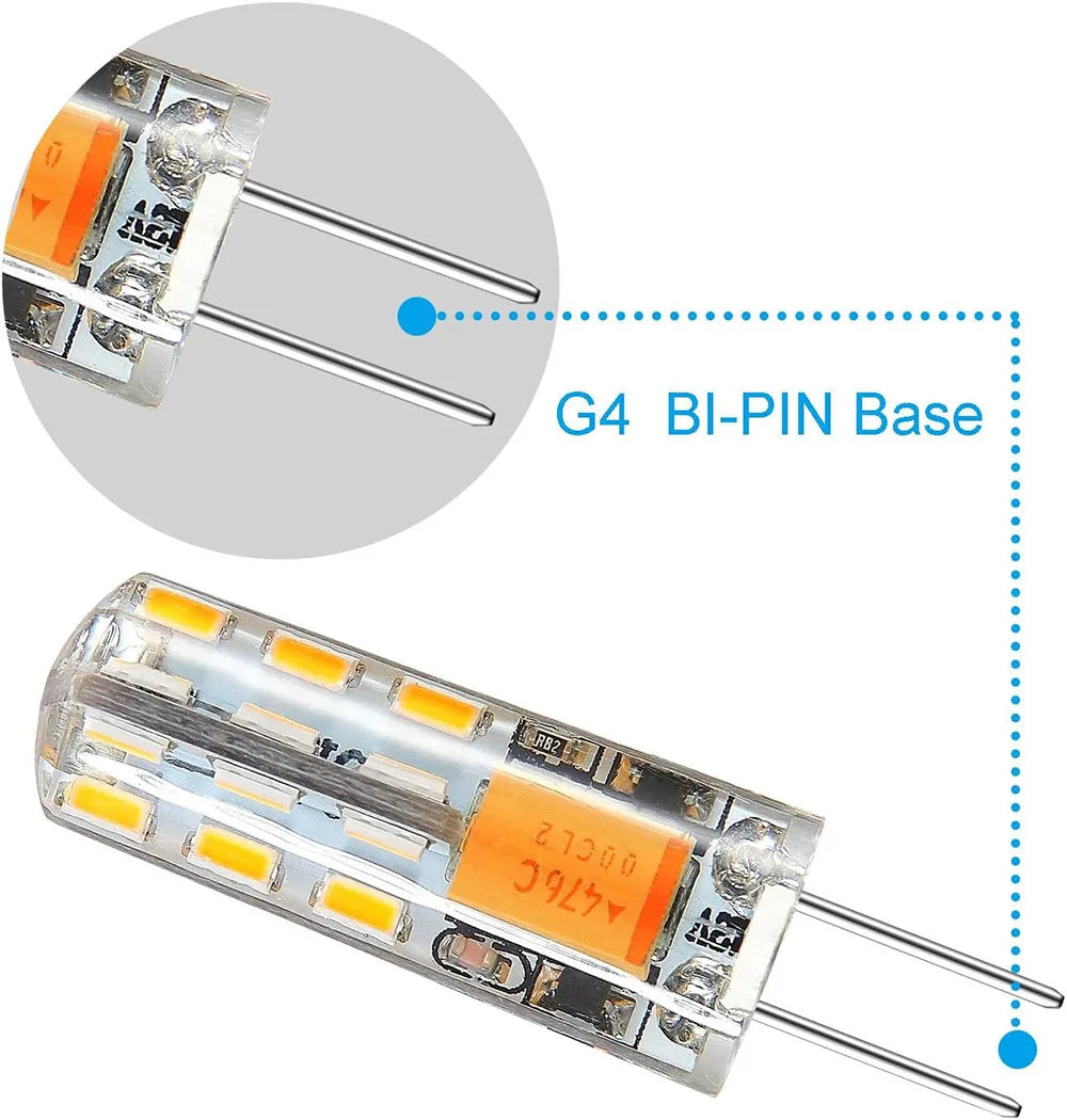 10pcs G4 LED Bulb - 2W/3W/5W/9W/12W/15W, 12V AC220V Saving Silicone Lamp, 360° Beam Angle, Halogen Light Replacement Spotlight Chandelier