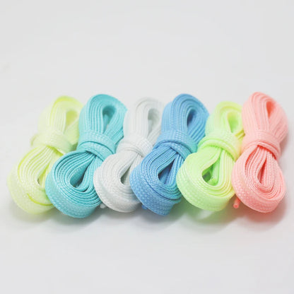 Luminous Shoelaces for Sneakers – Glow in the Dark Flat Canvas Shoe Laces | Fluorescent Colors, Available in 80cm, 100cm, 120cm, 140cm