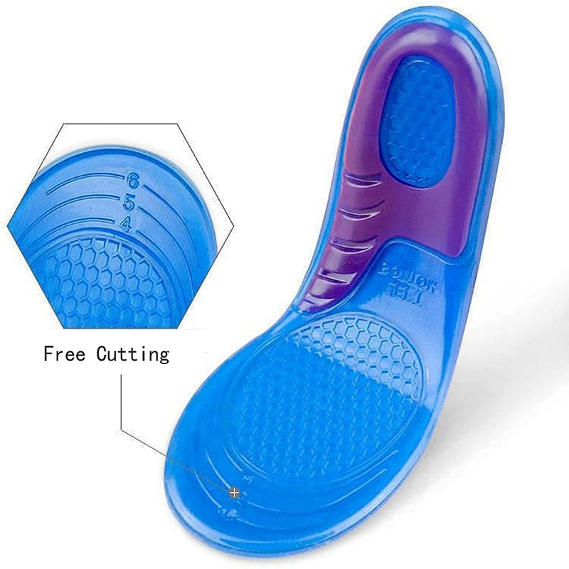 Orthotic Arch Support Insoles: Silicone Soft Shoe Inserts for Men & Women - Anti-Slip Sport Templates