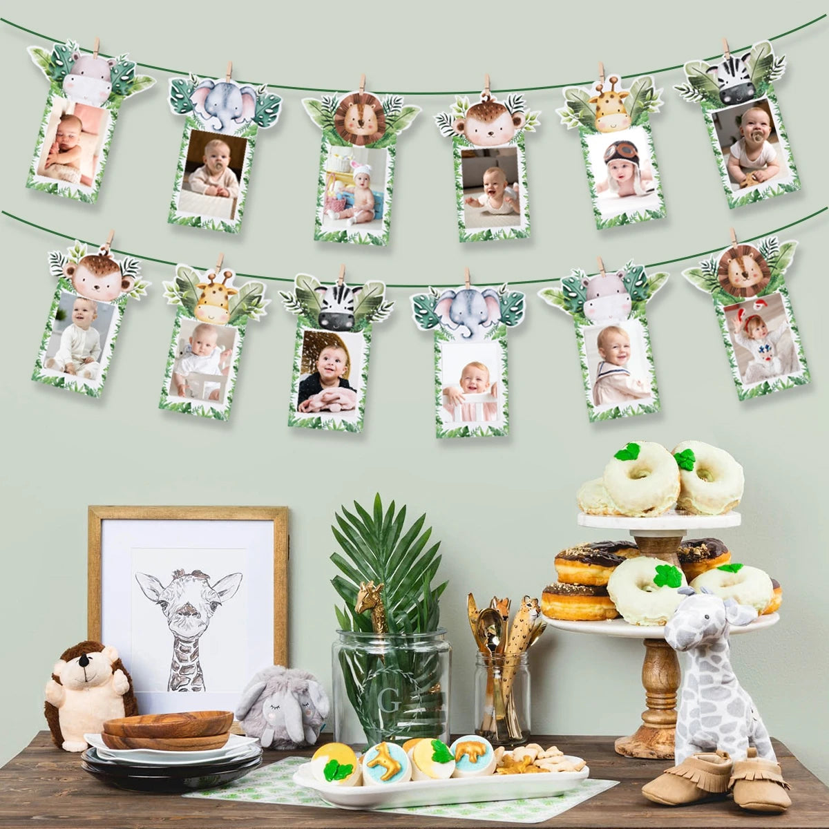 Jungle Animals Honeycomb Desktop Decor - Perfect for Jungle Birthday Parties, Kids' Baby Showers, 1st Birthdays, Wild One, and Safari Party Supplies