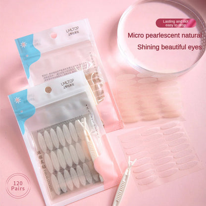 Double Eyelid Sticker Eyelid Tape: Clear Beige Fold Eyelid Stripe for Natural Invisible Big Eyes Makeup - Beauty Tools