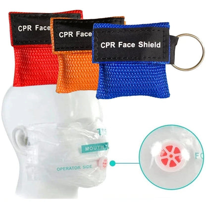 Disposable CPR First Aid Mask: Respirator Breathing Mask with One-Way Valve - Emergency Outdoor Tool