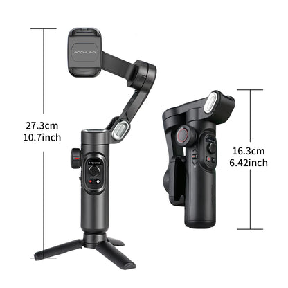 AOCHUAN Smart XE 3-Axis Handheld Gimbal Stabilizer with Fill Light - Perfect for iPhone, Android, Face Tracking, Tiktok, and Vlogging