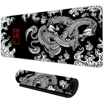 Japanese Dragon XXL Gaming Mousepad: Large Keyboard Gamer Mouse Pad - Speed Desk Mat for Anime, Available in 900x400 and 700x300 Sizes