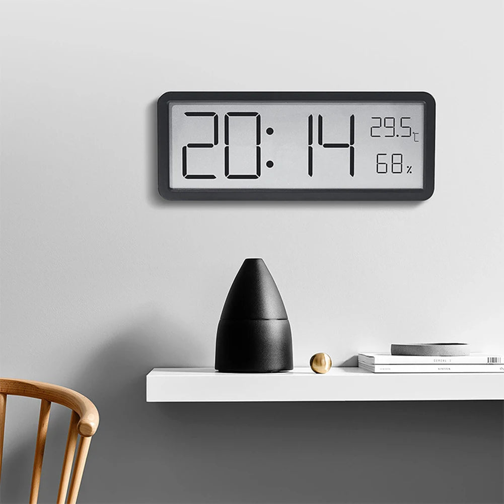 Digital Alarm Clock - LCD Display, Multifunctional Temperature and Humidity, Ultra-Thin Electronic Clock for Room Home Decor