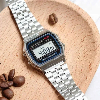 F91W Luxury Retro Digital Watch – Waterproof Stainless Steel Sports Military Wristwatch for Men and Women, Electronic Clock