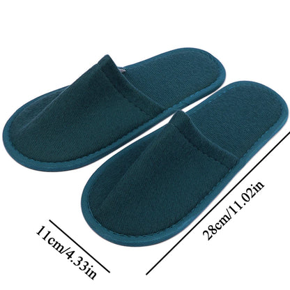 5 Pairs Disposable Slippers - Unisex, Closed Toe, Anti-Slip for Hotel, Travel and Home Use