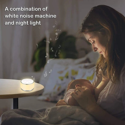 Desktop White Noise Machine | Sleep Sound Soother for Baby | 7 Colors Night Lights | 34 Soothing Sounds with Timer