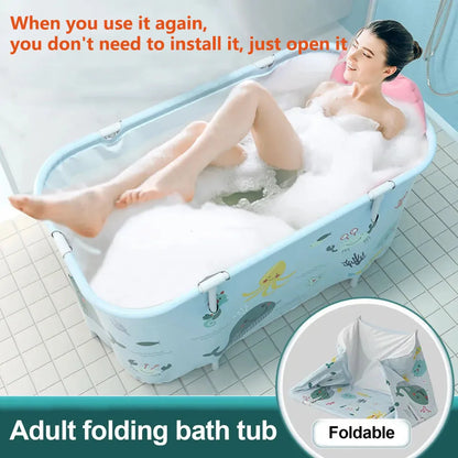 Portable Folding Bathtub – Large Plastic Bath Bucket for Adults and Children, Insulated Swimming Pool and Bath Tub