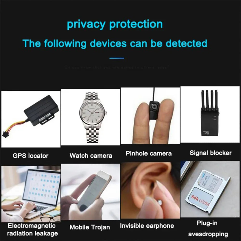 K18 Multi-Function Anti-Spy Camera Detector - Wireless Lens Device Finder, 1MHz-6.5GHz GSM Audio Bug and GPS RF Signal Tracker