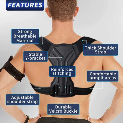 Adjustable Back Posture Corrector Corset - Clavicle Spine Support Belt for Pain Relief and Effective Posture Correction, Train and Support Your Spine