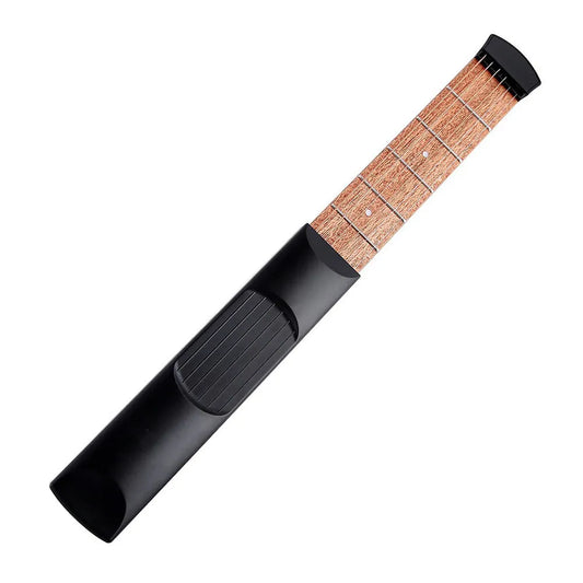 6 String 6 Fret Portable Pocket Guitar Neck: Sapele Wood Chord Trainer - Guitar Practice Tool for Beginners, Black