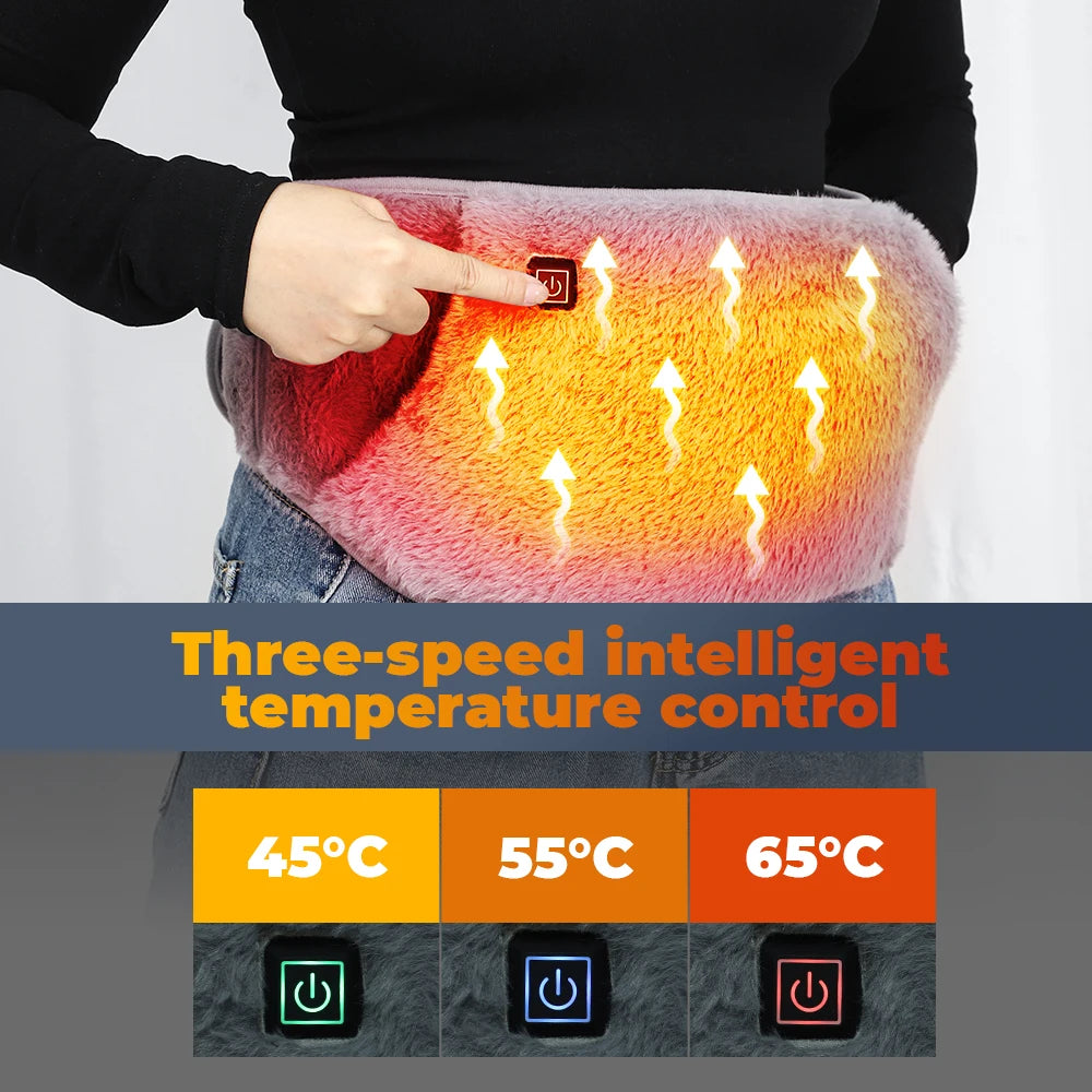 Graphene Menstrual Heating Pad | Uterus Warm Belt with Temperature Control | Female Cold Protection | 65℃-55℃-45℃ | Unique Design