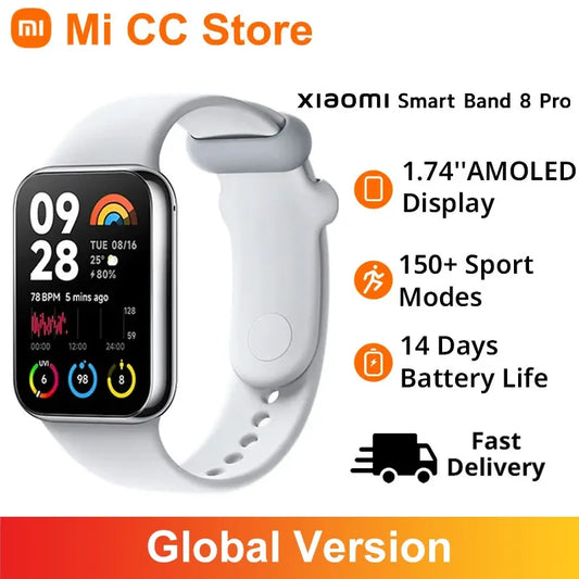 Xiaomi Mi Band 8 Pro Global Version - 1.74" Color AMOLED Smart Wristband, GNSS, Blood Oxygen & Heart Rate Monitor, Bluetooth 5.3