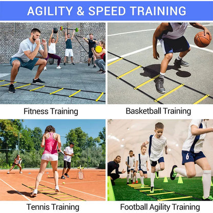 Agility Ladder with Nylon Straps for Speed Training - Sports Flexibility and Football Drill Equipment