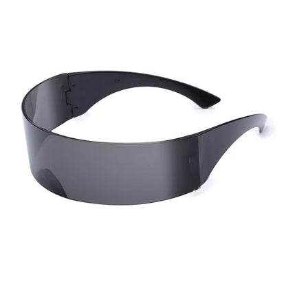 UV400 Futuristic Cyclops Visor Sunglasses - Narrow Design, Mirrored Lens, Personality Costume Eyewear for Men