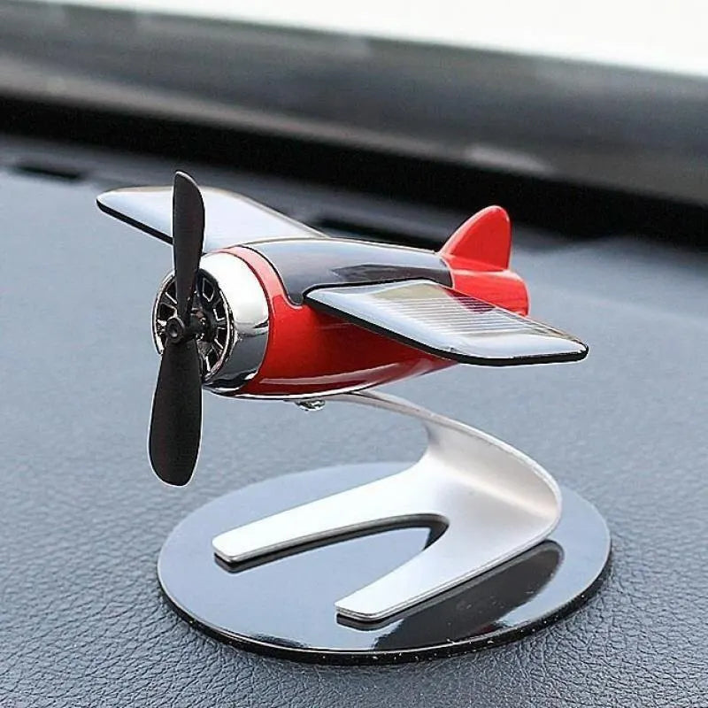 Creative Solar Airplane Car Decoration | Men's Car Interior Accessories | Desktop Ornament Gift for Car Enthusiasts