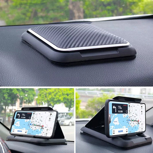 Universal Dashboard Car Phone Holder Mount: Anti-Slip Silicone Suction Pad, Adjustable Smartphone Support - Convenient Car Accessory