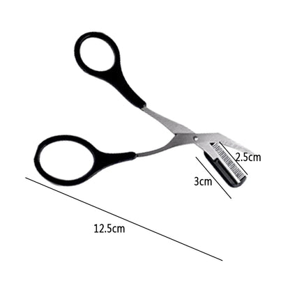 Eyebrow Trimmer Scissor with Comb - Stainless Steel Face Razor Makeup Beauty Tool for Male and Female