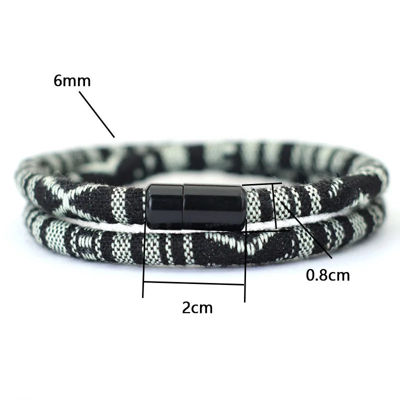 Men's New Bohemia Rope Bracelet - Magnetic Attraction for Adventure Survival - Beach Surf Style Pulseras Hilo Hombre Brazalete