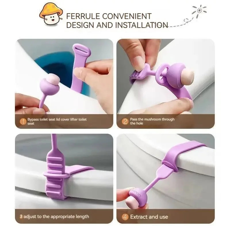 4PCS Toilet Flipper Silicone Lift - Toilet Seat Pull Ring, Sanitary and Anti-Dirt Hand Accessories