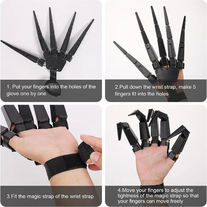 Halloween Articulated Skeleton Fingers – Scary Fake Finger Gloves for Cosplay, Horror Props and Party Decor