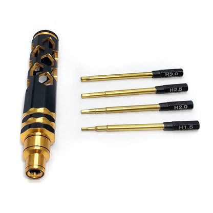 Hex Screwdriver Set for RC Hobbies - 1.5mm, 2.0mm, 2.5mm, 3.0mm Hexagon Tools for FPV Racing Drones, Helicopters, Cars, and Boats