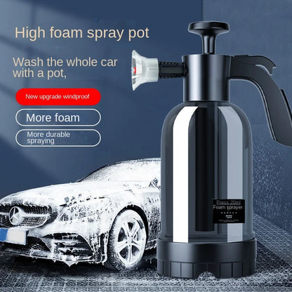 2L Hand Pump Foam Sprayer: Pneumatic Foam Cannon for Car Wash - Includes 3 Nozzle Types, Ideal for Snow Foam and Window Cleaning