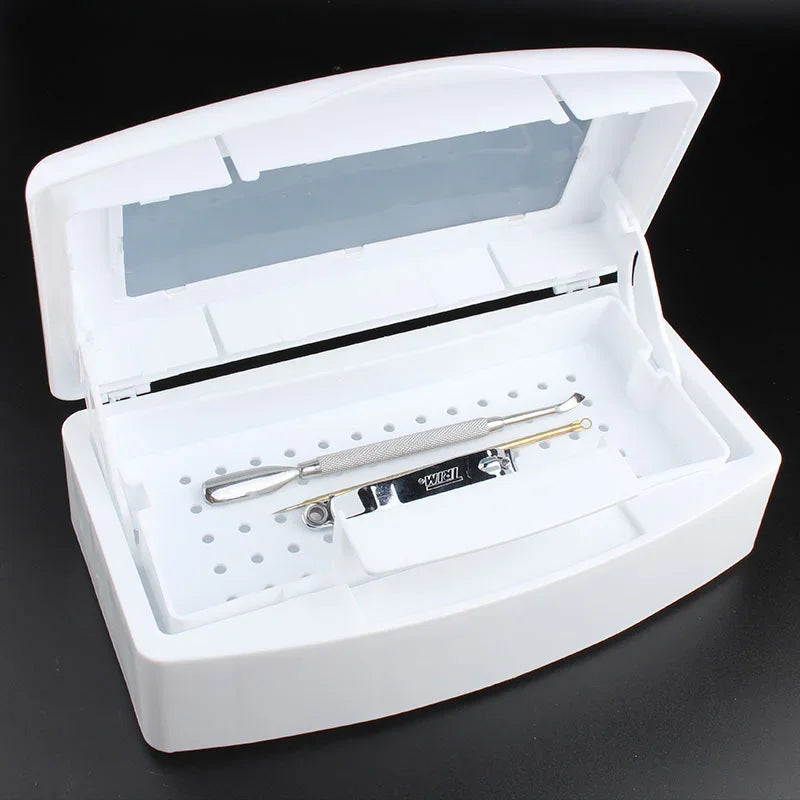 Professional Nail Sterilizer Tray: Disinfection Box for Clean Manicure Tools - Salon-Quality Nail Art Equipment Cleaner and Sanitizing Solution